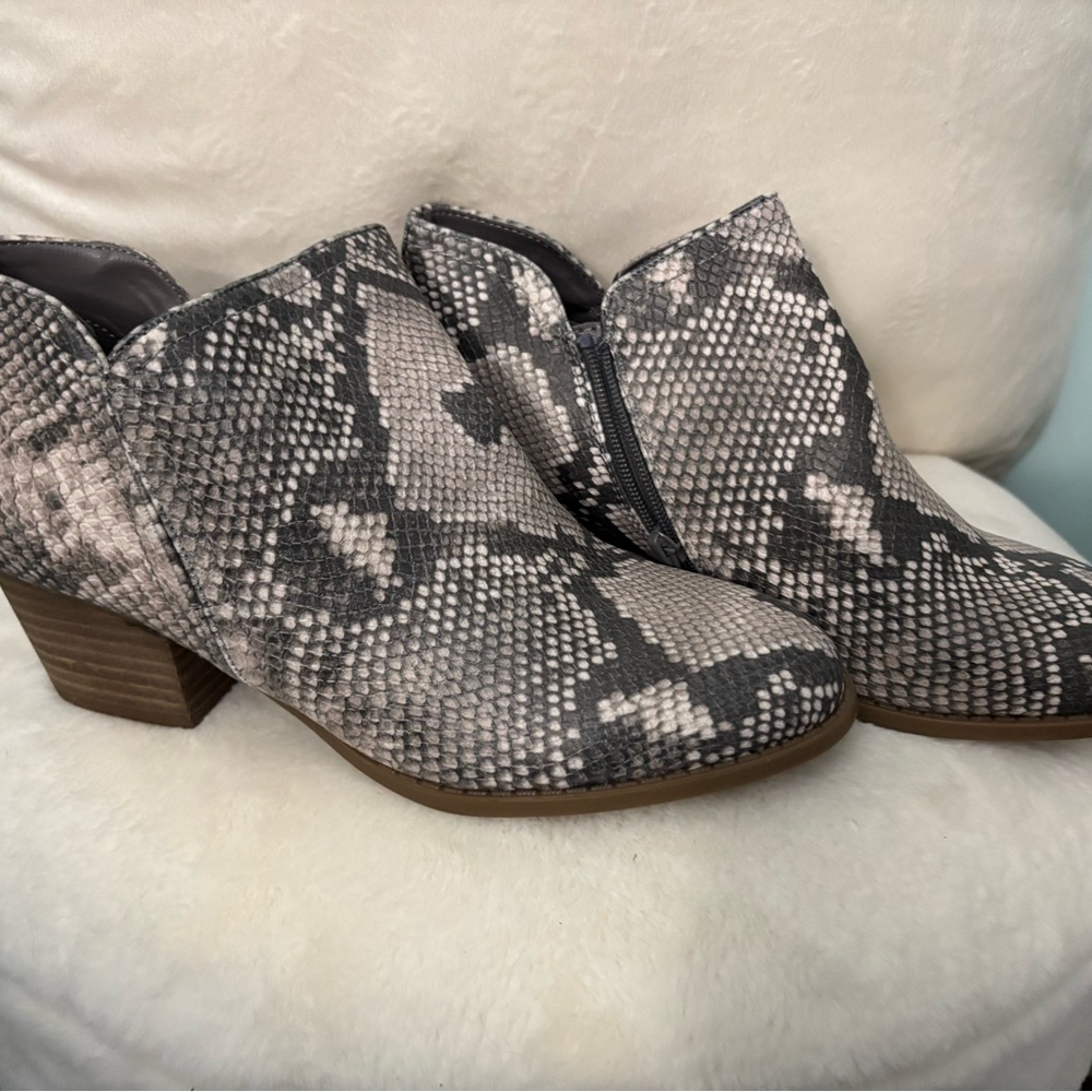 Snake print boots